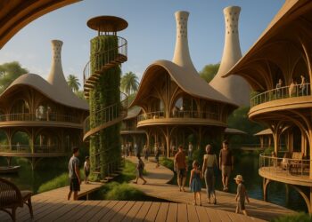 A conceptual image of the South Florida eco-community generated using ChatGPT’s image generation tools.