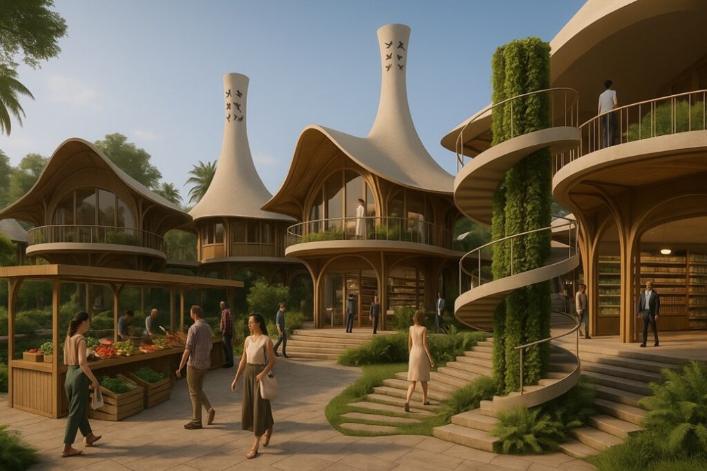 A conceptual image of the South Florida eco-community generated using ChatGPT’s image generation tools.