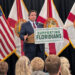Florida Gov. Ron DeSantis speaks at the USF Health Morsani Center for Advanced Healthcare in Tampa on Wednesday. (Photo by Mitch Perry/Florida Phoenix)