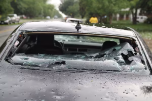 Hail damage in Dallas in June 2012. (Rondo Estrello/Flickr, CC BY-SA)
