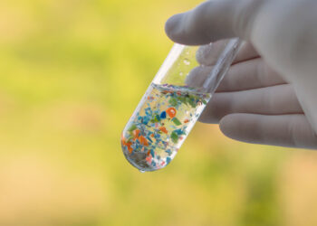 A test tube full of microplastics collected from the beach (iStock image)