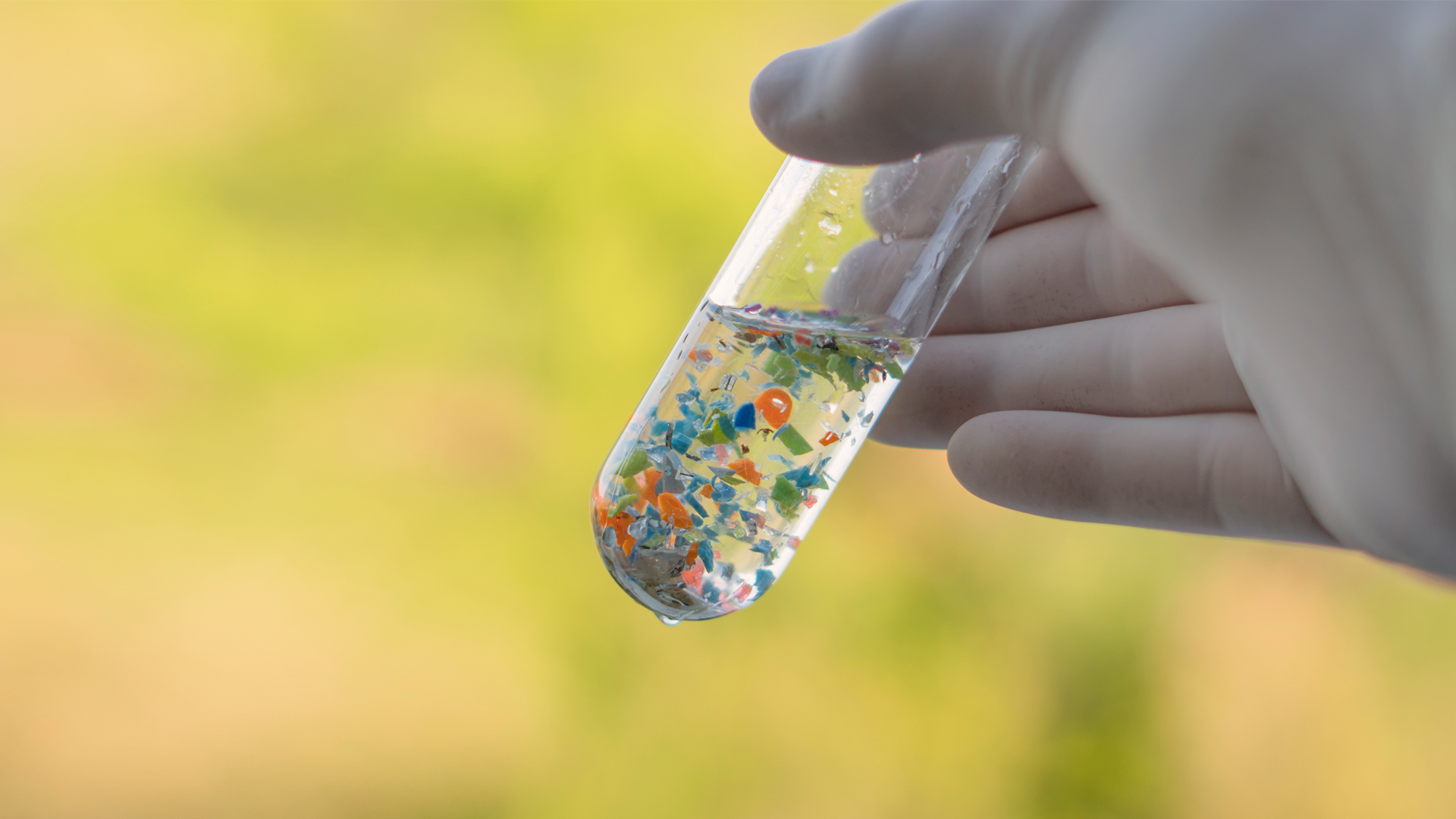 A test tube full of microplastics collected from the beach (iStock image)