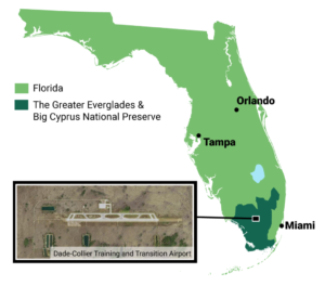 The detention center is located at the former Dade-Collier Training and Transition Airport within Big Cypress National Preserve (Image credit: Samantha Harrington)