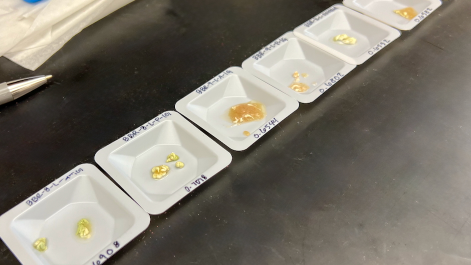 Ichthyocarbonate samples from the blackbelly rosefish (Diana Udel photo)