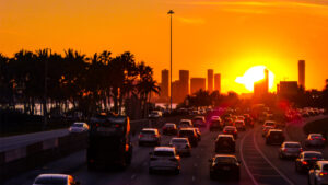 Traffic into Miami at sunset (iStock image)