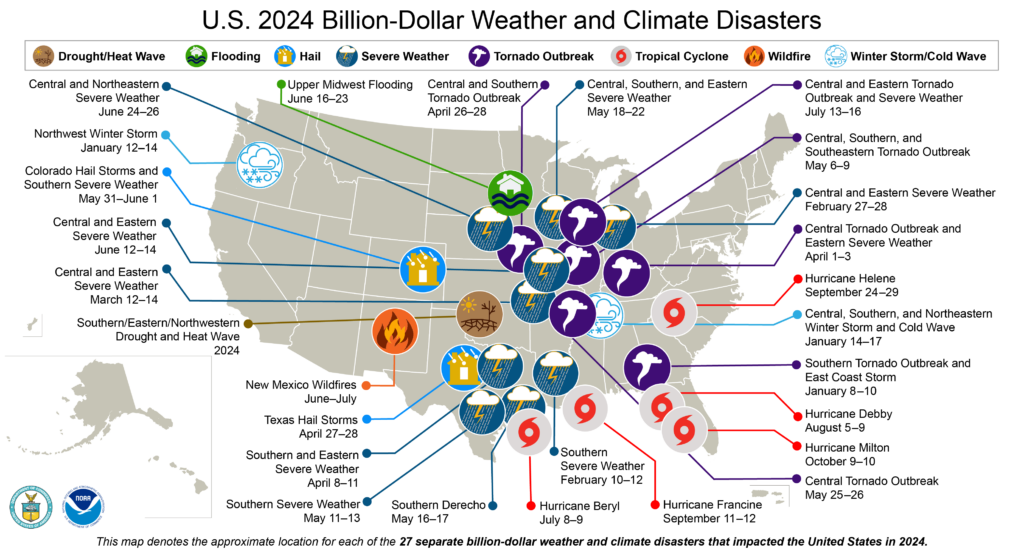 U.S. 2024 Billion-Dollar Weather and Climate Disasters (NOAA)