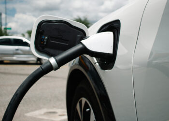 An electric vehicle (EV) charging at a public station (iStock photo)