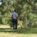 A grandfather and his granddaughter walking in nature (iStock image)