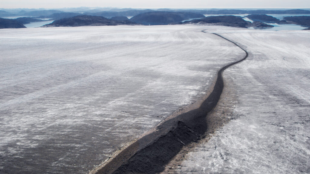 Melting ice, exposing the bedrock hidden for millennia of deep freeze in southwest Greenland (iStock image)