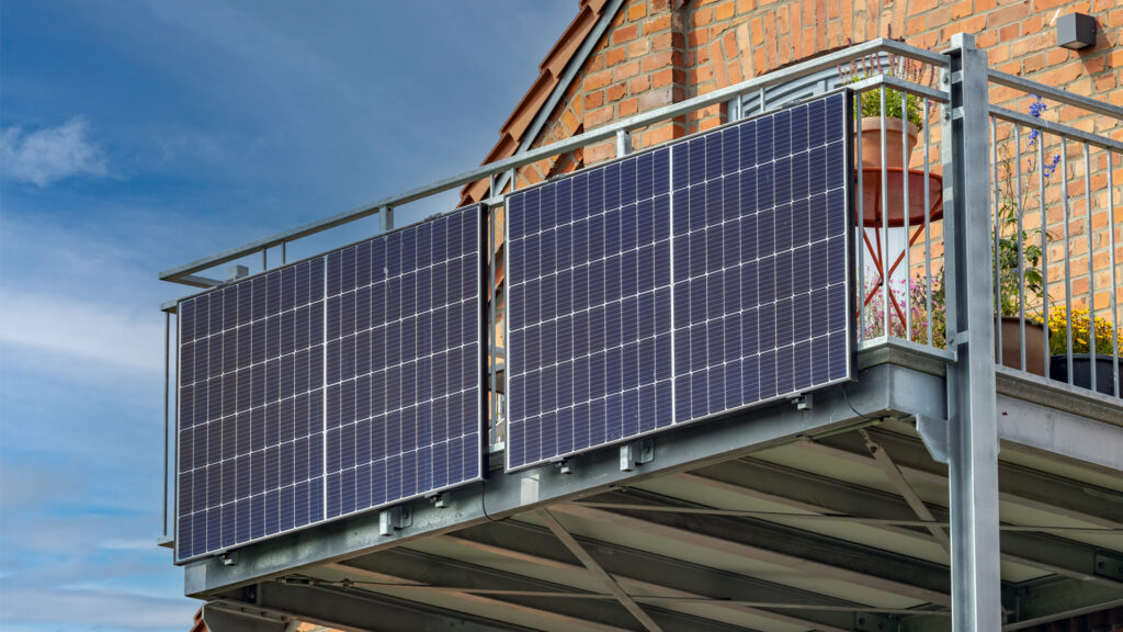 Solar panels on the balcony of a home (iStock image)