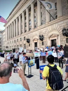 A protest against cuts to the National Oceanic and Atmospheric Administration (Holden Harris photo)