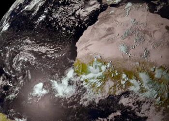 African easterly wave convection moving over Africa into the Atlantic captured by the Meteosat Second Generation Satellite. (Image: EUMETSAT)