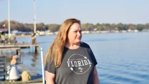 Christy Carter lives near a Chemours mine in Clay County, Florida, and runs a Facebook group dedicated to concerns about overdevelopment and pollution in the community. (Sachi Mulkey/Grist)