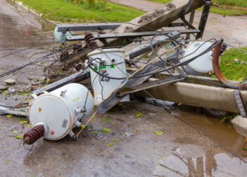 Power lines and transformers destroyed by Hurricane Irma (iStock image)
