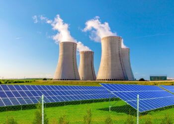 Solar panels at a nuclear power plant (iStock image)