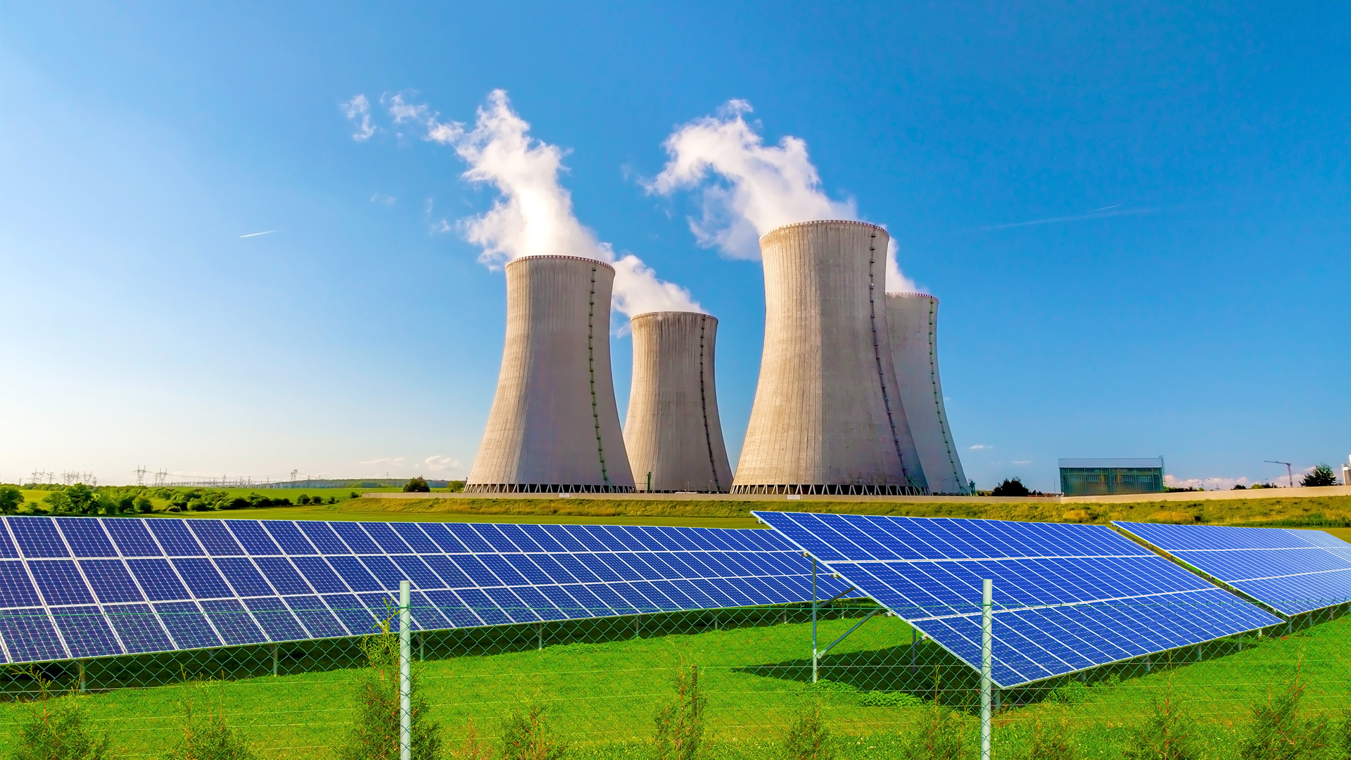 Solar panels at a nuclear power plant (iStock image)