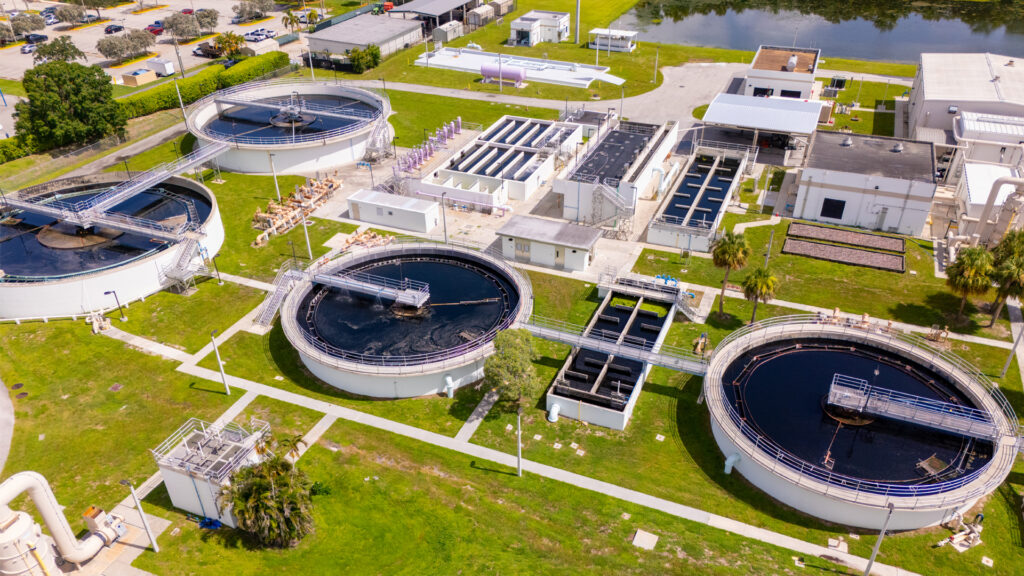 An aerial view of a water treatment plant in Wellington (iStock image)