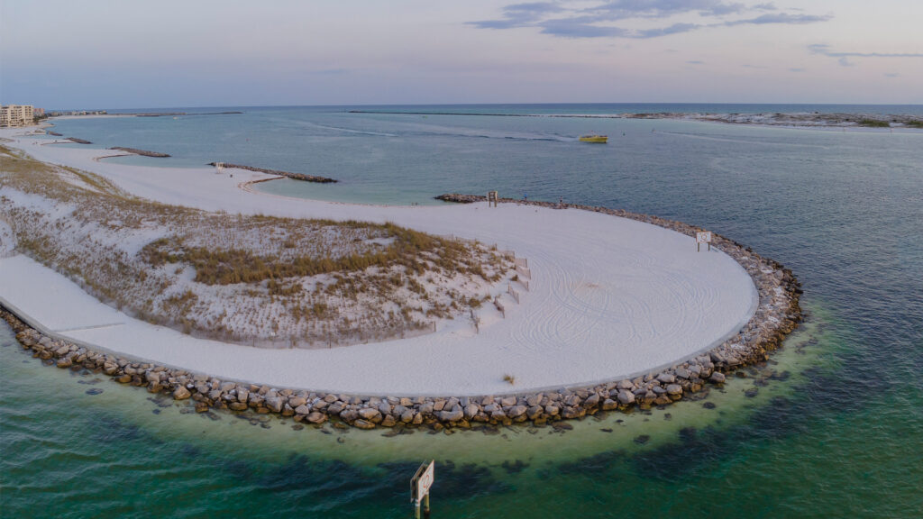 An aerial view of Norriego Point in Destin. The state purchased 4 acres for $83 million to expand a park at the beach access point. (iStock image).