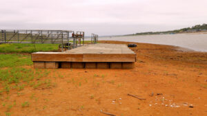 Drought in Texas caused Lake Buchanan to drop 20 feet below its full level. (Larry D. Moore, CC BY 4.0, via Wikimedia Commons)