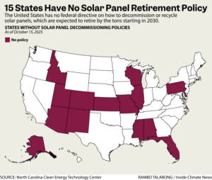 15 States Have No Solar Panel Retirement Policy (Rambo Talabong/Inside Climate News)
