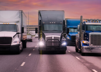 Trucks on a highway (iStock image)