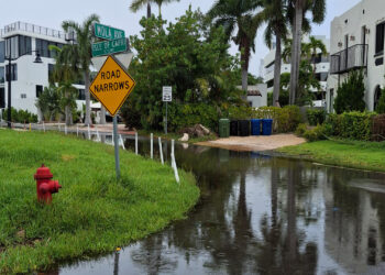 King tide flooding last month in Las Olas Isles, a low-lying Fort Lauderdale neighborhood. (Arielle Perry photo)