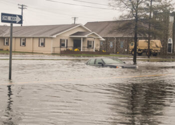 Flooding from Hurricane Sandy in Crisfield, Maryland (The National Guard, CC BY 2.0, via Wikimedia Commons)