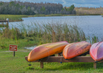 Kayaks at a boat launch on Mac Lake at Colt Creek State Park in Lakeland (iStock image)