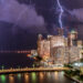 Lightning over Biscayne Bay and downtown Miami (iStock image)