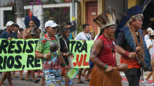 Protests near the COP30 venue in Belem, Brazil, on Nov. 15. (Xuthoria, CC BY-SA 4.0, via Wikimedia Commons)