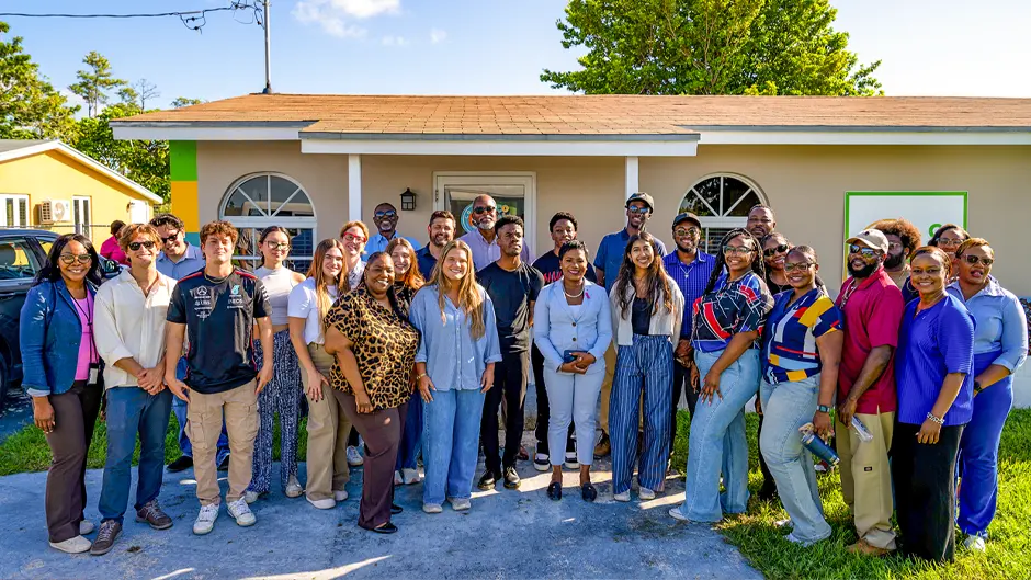 Students visited Grand Bahama in October to survey the sites they will be focusing on. The class is now designing more resilient housing for two neighborhoods on the island. (Photo by Catherine Calhoun/University of Miami)