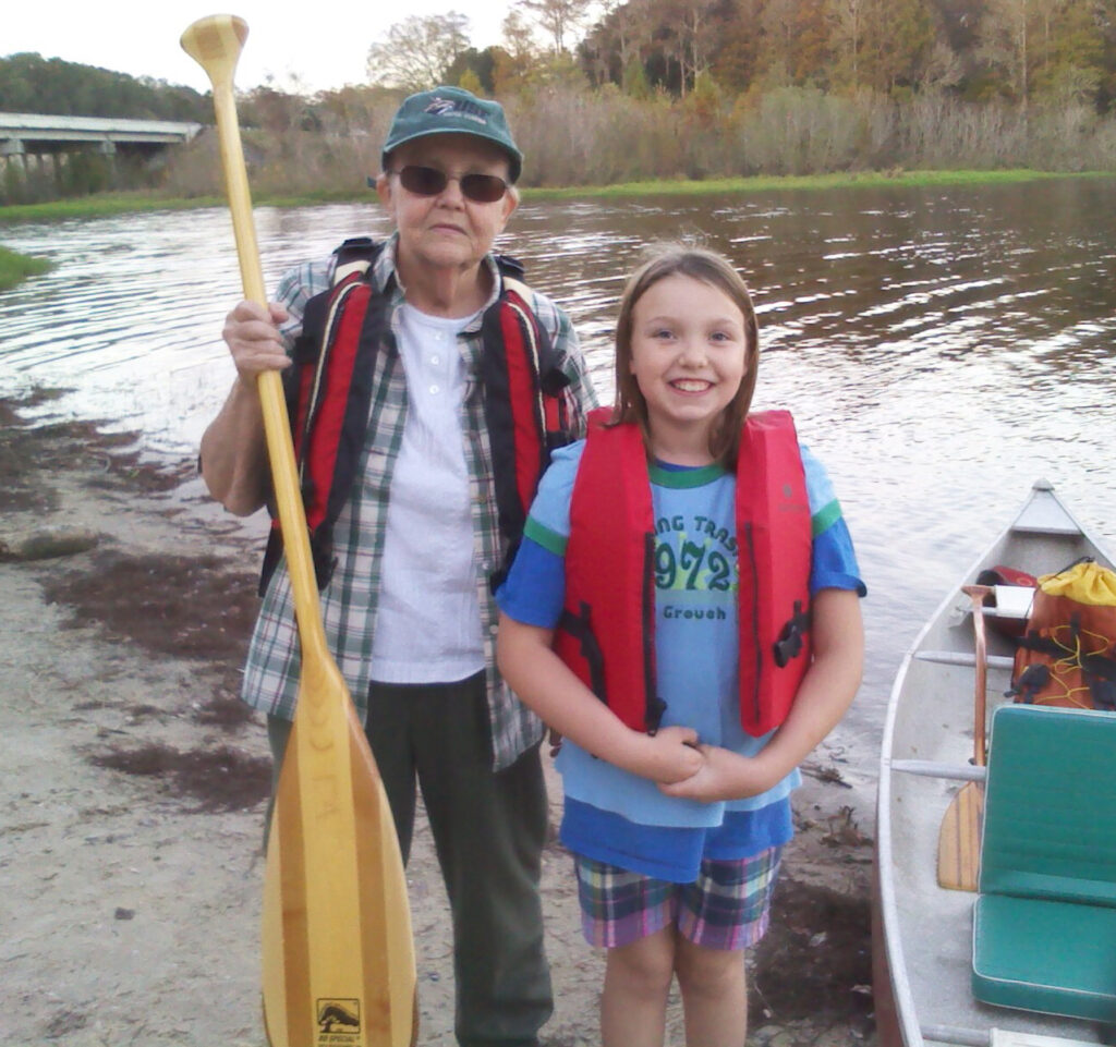 The author's mother, Nancy Murphy, and daughter, Hanna Murphy, at Silver Lake on the Withlacoochee River (Joe Murphy photo)