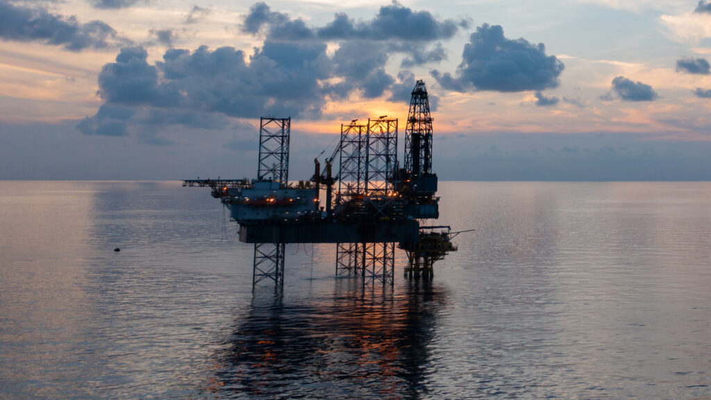 An offshore oil drilling platform in the Gulf of Mexico (iStock image)