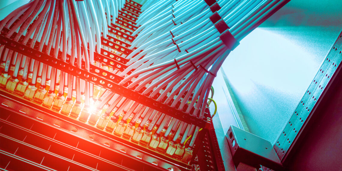 Cables running into a data center server rack (iStock image)
