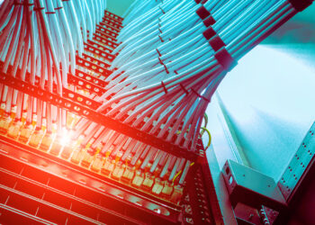 Cables running into a data center server rack (iStock image)
