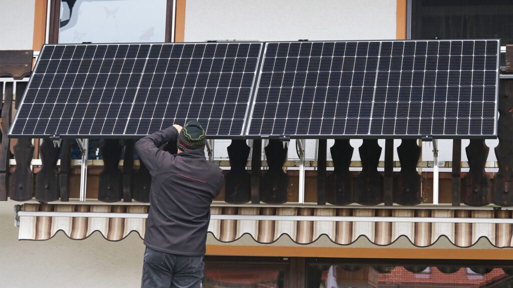 Solar panels are installed on a balcony in Germany (iStock image)