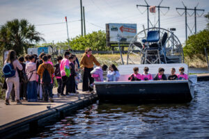 The Everglades are an important draw for tourists and recreationists, such as these children at Sawgrass Recreation Park in Weston. (Credit: Jose Iglesias/Miami Herald)