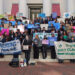 Young climate activists gathered for “Earth Advocacy Day” in front of the Capitol in Tallahassee on Jan. 29, 2026. (Photo by Mitch Perry/Florida Phoenix)