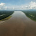 The area where the Ucayali and Marañón rivers meet to form the Amazon. (Drone shot by Samuel Saum)