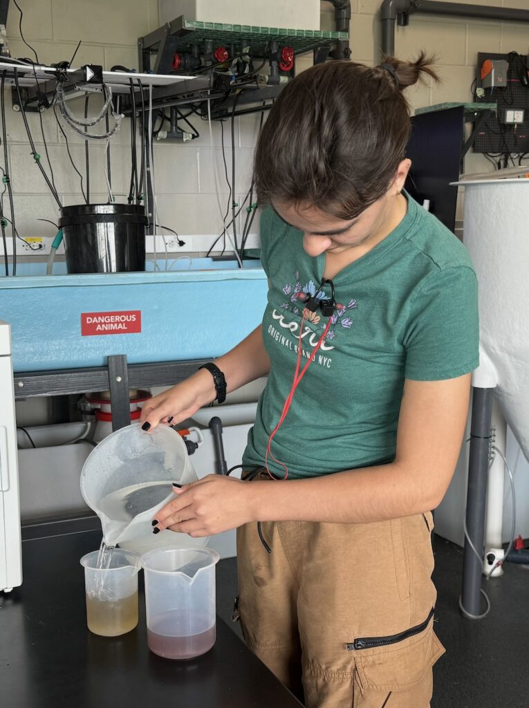 Casey Hudspeth, a master’s student, works in Josh Patterson’s lab in Apollo Beach. (Photo courtesy of Casey Hudspeth, UF/IFAS.)