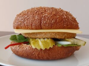 A Boca Burger "original chick'n" veggieburger. (Mx. Granger, CC0, via Wikimedia Commons)