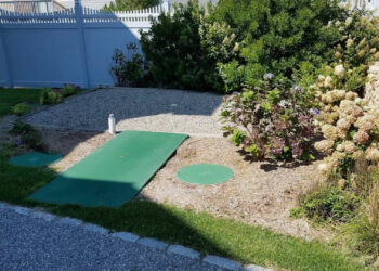 An installed enhanced nutrient-reducing septic system at an oceanfront property in Rhode Island (Photo courtesy of Bob Eichinger)