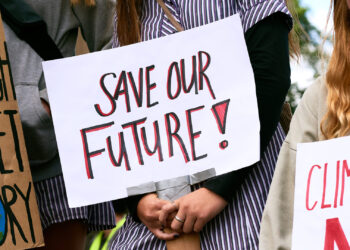 Signs at a youth climate protest (iStock image)