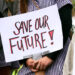 Signs at a youth climate protest (iStock image)