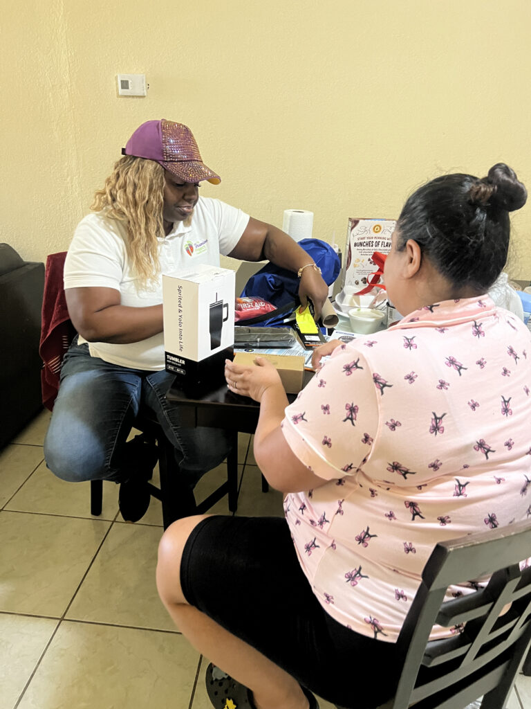 Climate doula Shantai Young helps a pregnant client prepare for weather disasters. (Submitted image)
