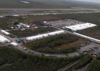 Whether the feds control "Alligator Alcatraz" could decide whether environmental groups' legal case continues. (Photo via Florida Division of Emergency Management X account)