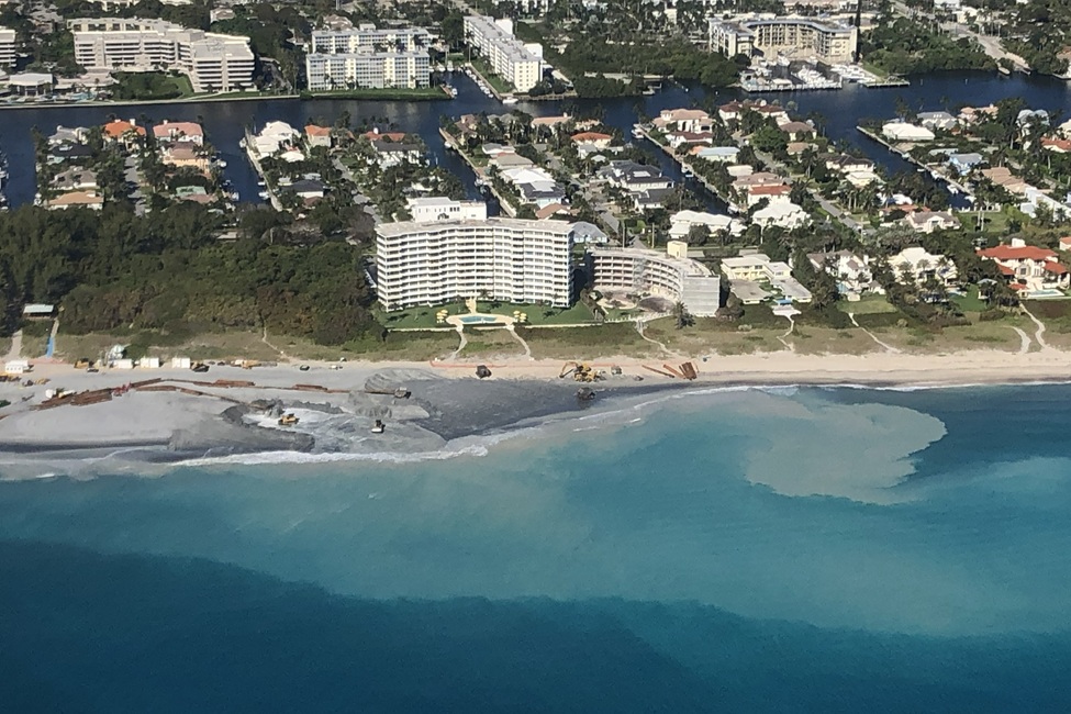 A beach nourishment project in northern Palm Beach County during the 2020 and 2021 annual blacktip shark migration seasons. (FAU)