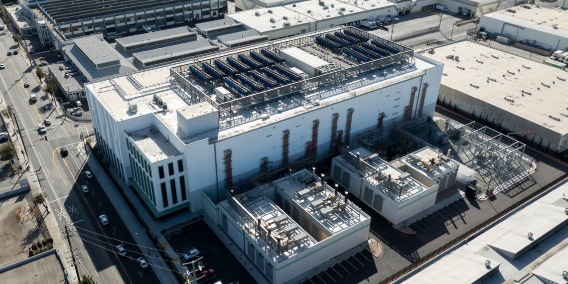 An aerial view of a data center facility in California (iStock image)