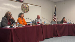 Village Council Member Vernestine Williams-Palmer (left) considered hours of testimony before agreeing to allow one of the data center proposals to move forward. (Amy Green/Inside Climate News)