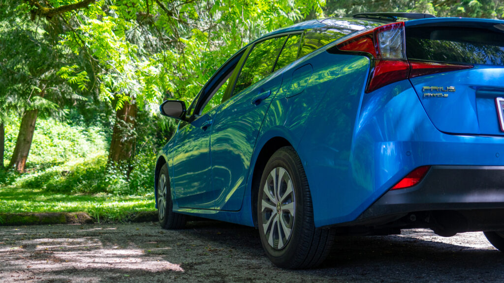 A Toyota Prius hybrid car in a park (Stock image)